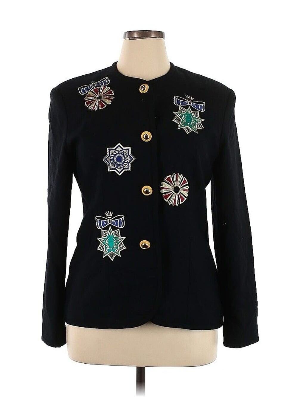 VTG Notabene Wool Black Patches Crest Embroidery Medallian Libertine 14